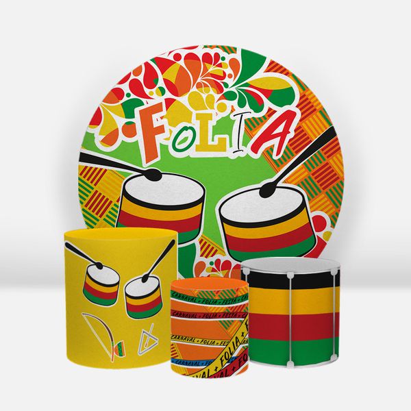 Kit Capa Painel Sublimado + 3 Capas De Cilindro - Carnaval