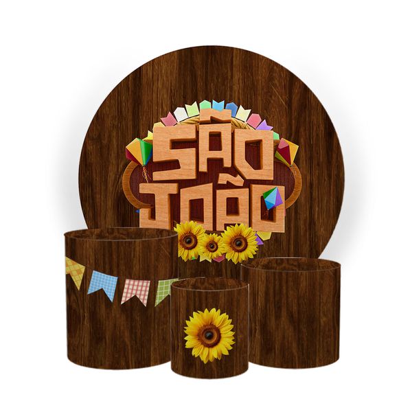 Kit Capa Painel Sublimado + 3 Capas De Cilindro - Festa Junina