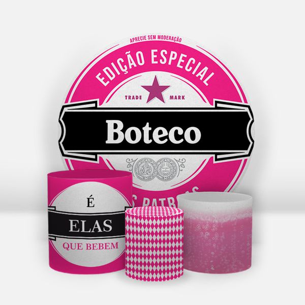 Kit Capa Painel Sublimado + 3 Capas De Cilindro - Boteco Delas