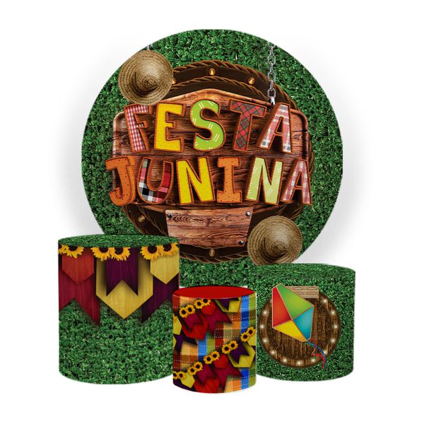 Kit Capa Painel Sublimado + 3 Capas De Cilindro - Festa Junina