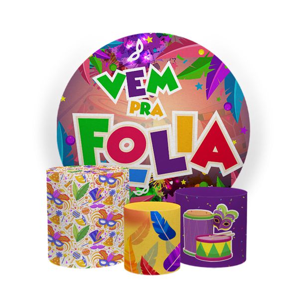 Kit Capa Painel Sublimado + 3 Capas De Cilindro - Carnaval