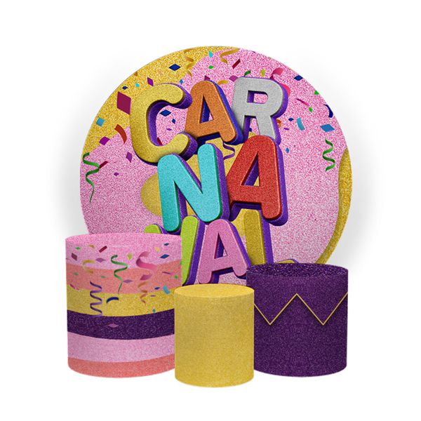Kit Capa Painel Sublimado + 3 Capas De Cilindro - Carnaval