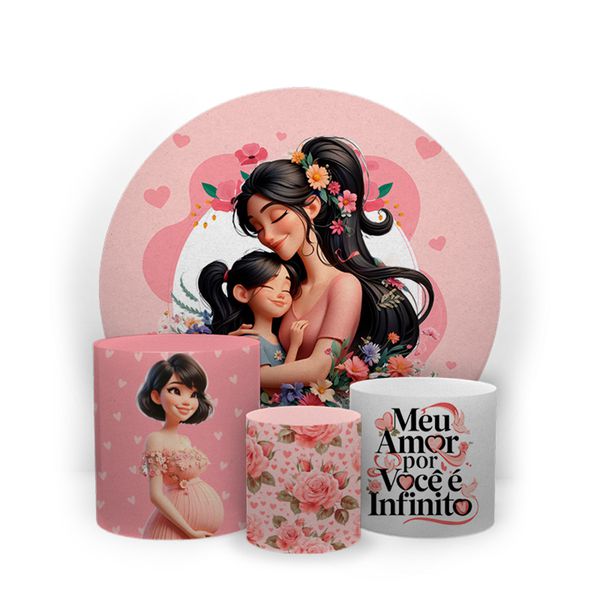 Kit Capa Painel Sublimado + 3 Capas De Cilindro - Dia das Mães 2