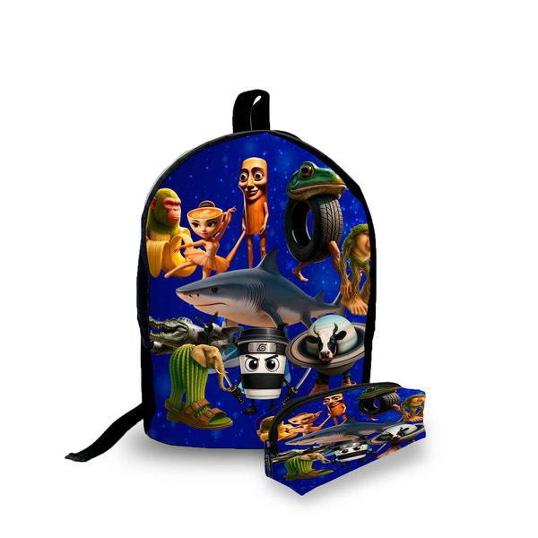 Mini Mochila Urbana + Estojo - Brain Rot - Lançamento