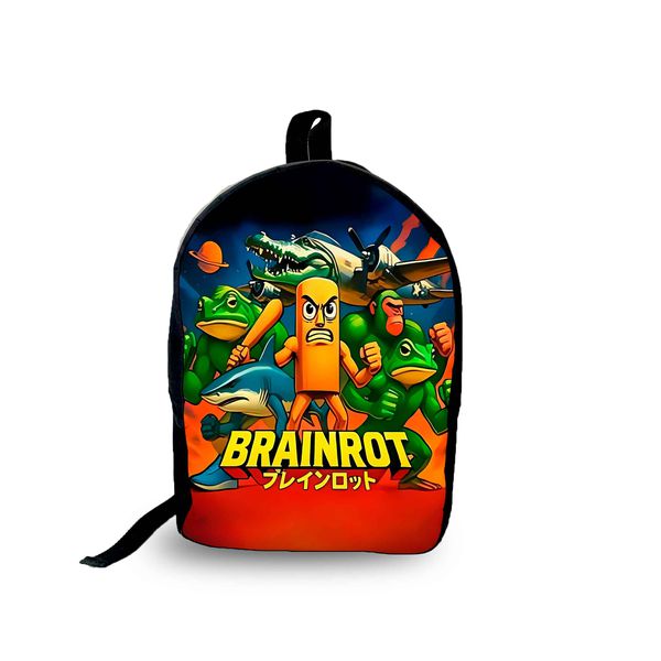 Mochila Infantil Tema Brainrot Para Escola e Passeios 