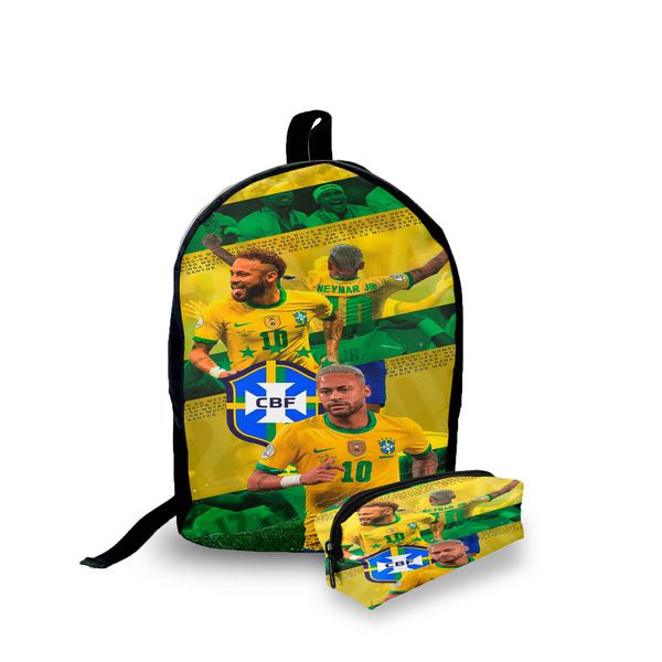 Mini Mochila Urbana + Estojo - Jogadores Futebol - Lançamento 