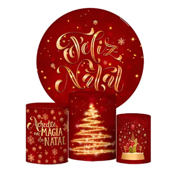 Kit Capa Painel Sublimado + 3 Capas De Cilindro - Natal 07