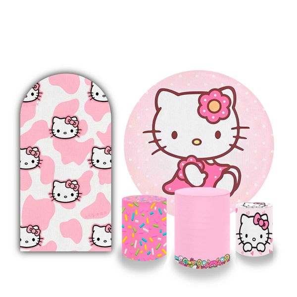 Painel Decorativo Hello Kitty Rosa – Kit Completo para Festa Infantil Copia