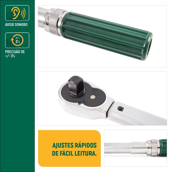 Torquimetro de estalo ¾” 160 a 800Nm Da Sata - ST96412SC | Palma