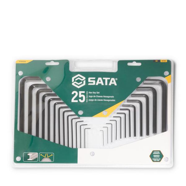 Jogo De Chaves Allen Com 25 Peças Da Sata - Em Polegadas e Milímetros da Sata- ST09120SJ