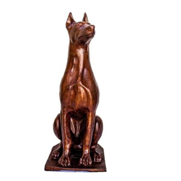 Escultura Cachorro Doberman em Ferro Fundido