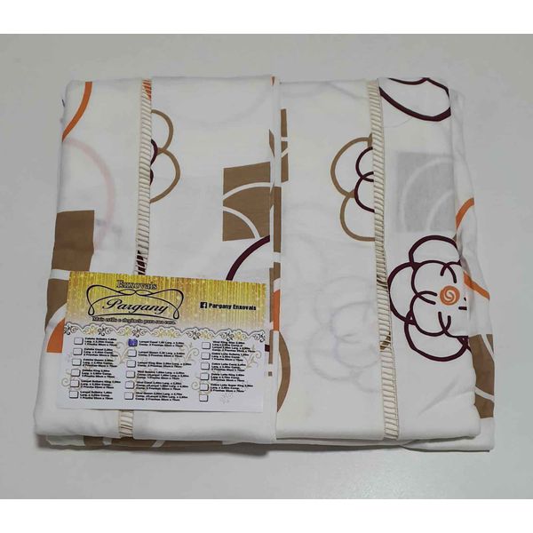 Lençol Malha Casal Padrão Estampado Geometrico Bege Amarelo com fundo Marfim e 2 fronhas 