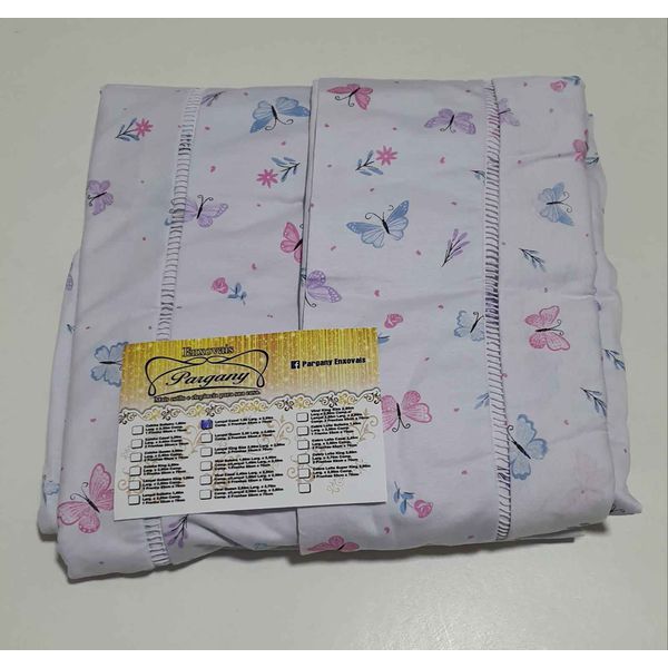 Lençol Malha Casal Padrão Estampado Borboletas coloridas com fundo Branco e 2 fronhas 