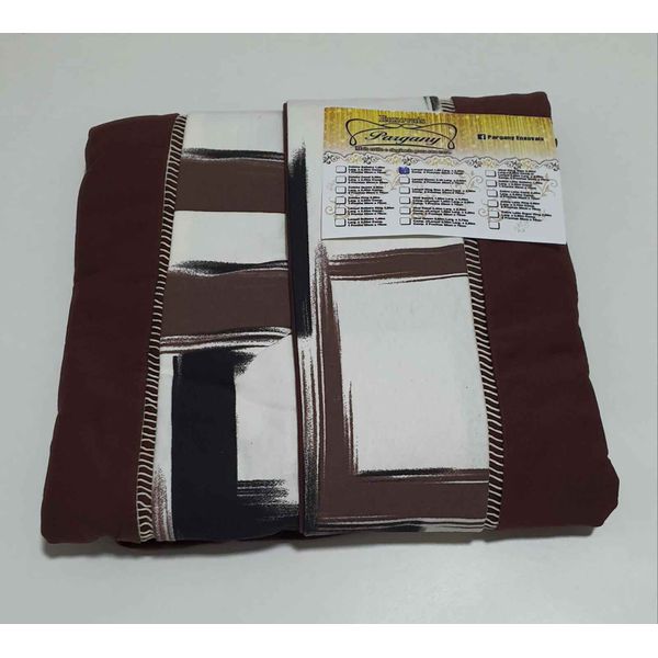 Lençol Malha Casal Padrão Liso Marrom com fronhas marrom e faixa fronha estampado e 2 fronhas 