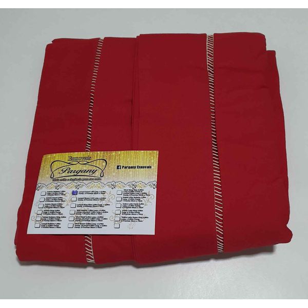 Lençol Malha Casal Padrão Liso Vermelho e 2 fronhas 