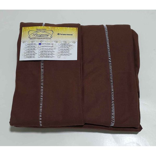 Lençol Malha Casal Padrão Liso Marrom elastico com 2 Fronhas
