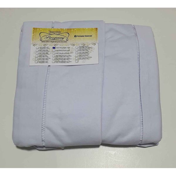 Lençol Malha Casal Padrão Liso Branco elastico com 2 Fronhas 