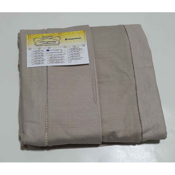 Lençol Malha Casal Padrão Liso Areia elastico com 2 Fronhas 