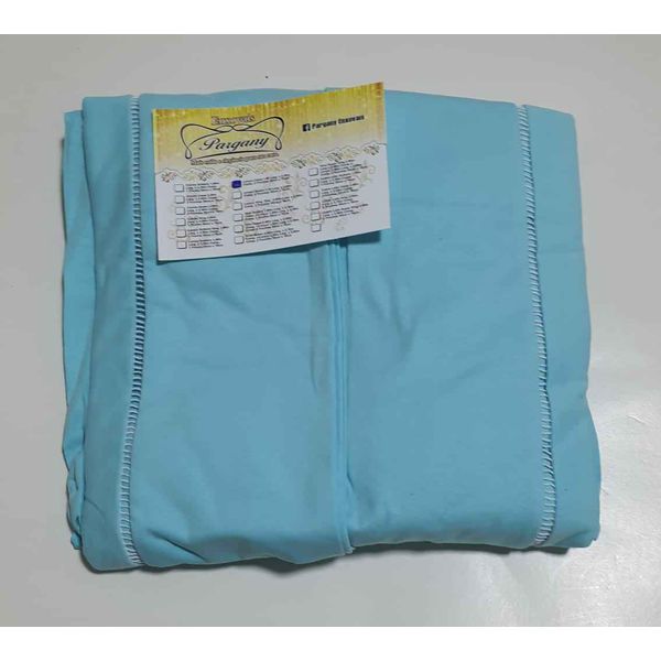 Lençol Malha Casal Padrão Liso Azul Celeste elastico com 2 Fronhas 