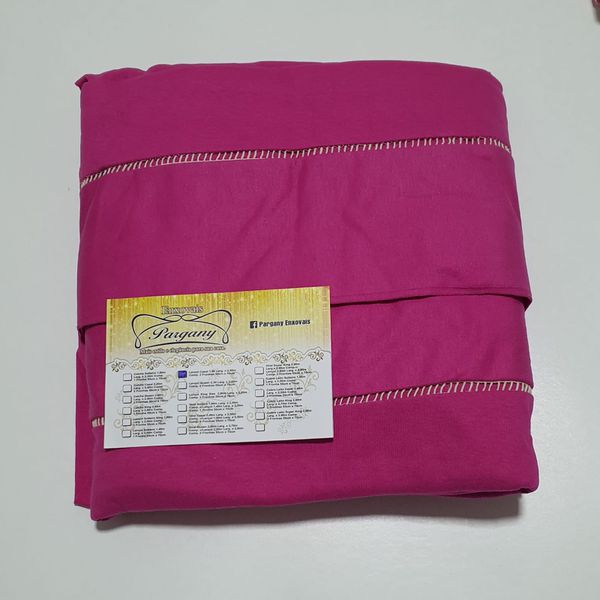 Lençol Malha Casal Padrão Liso Pink com 2 Fronhas 
