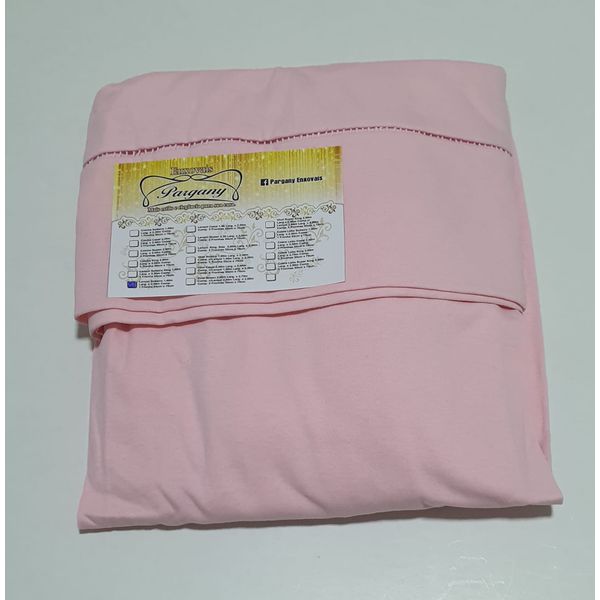 Lençol malha Solteiro Liso Rosa BB com 1 Fronha 