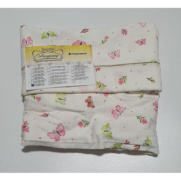 Lençol malha Solteiro Estampando Borboleta com fundo marfim com 1 Fronha 