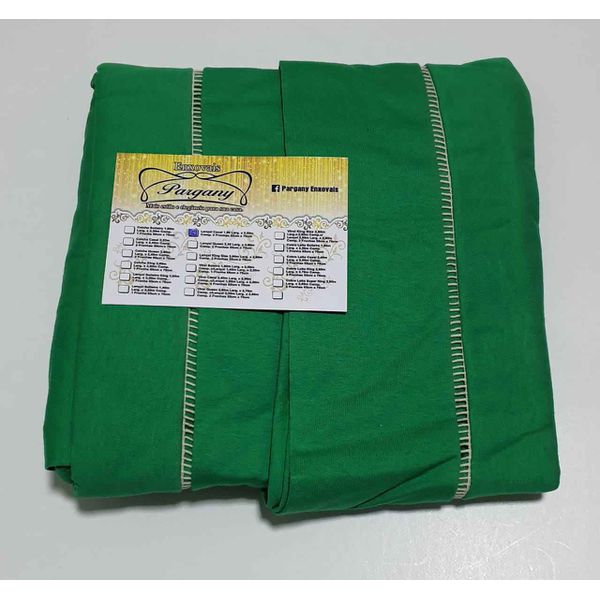 Lençol Malha Casal Padrão Liso Verde Folha