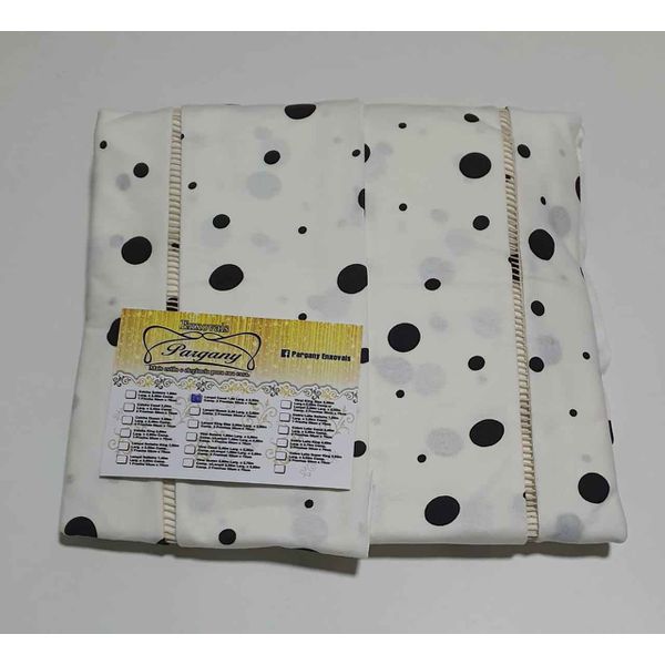 Lençol Malha Casal Padrão Estampado Poá bolas medias com fundo marfim