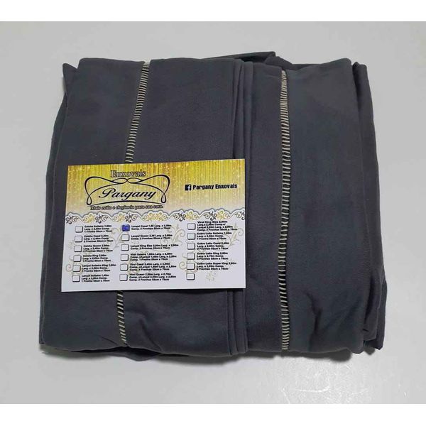 Lençol Malha Casal Padrão Liso Chumbo