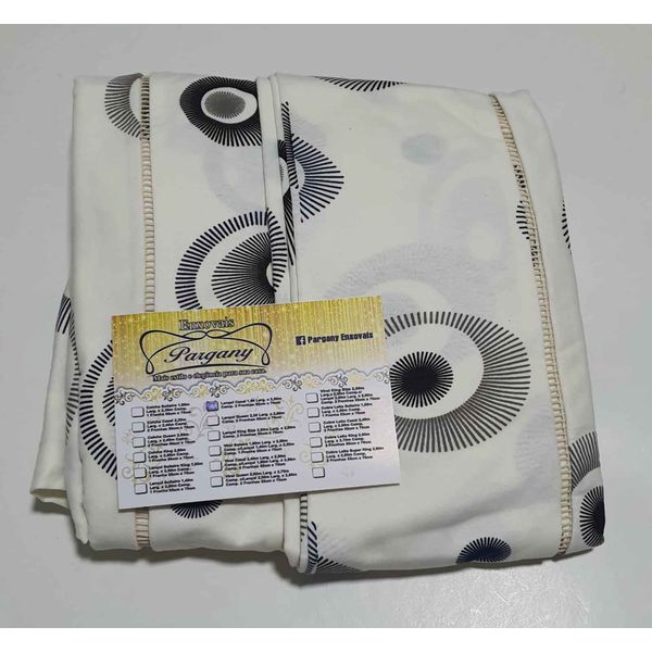 Lençol Malha Casal Padrão Estampado Geométrico Preto com fundo marfim