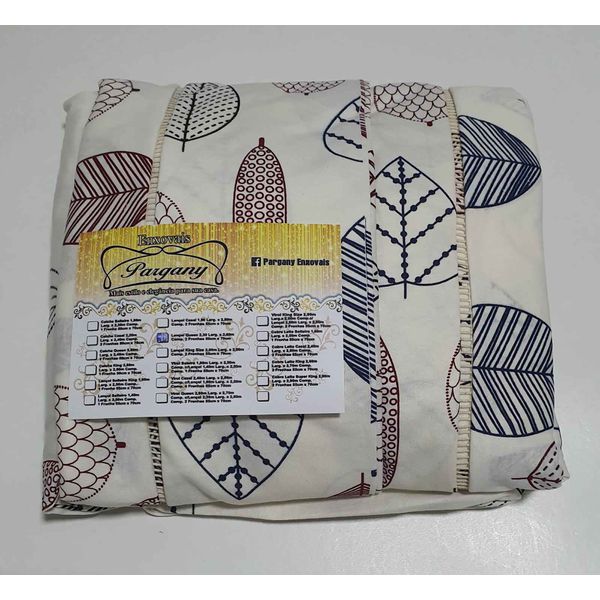 Lençol Malha Casal Padrão Estampado Folhas com fundo marfim