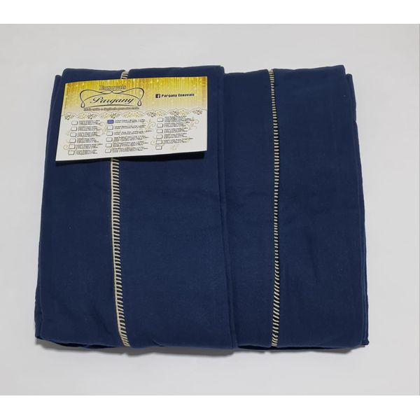 Lençol Malha Casal Padrão Liso Azul Marinho elastico com 2 Fronhas 