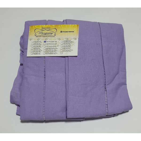 Lençol Malha Casal Padrão Liso Marfim elastico com 2 Fronhas 