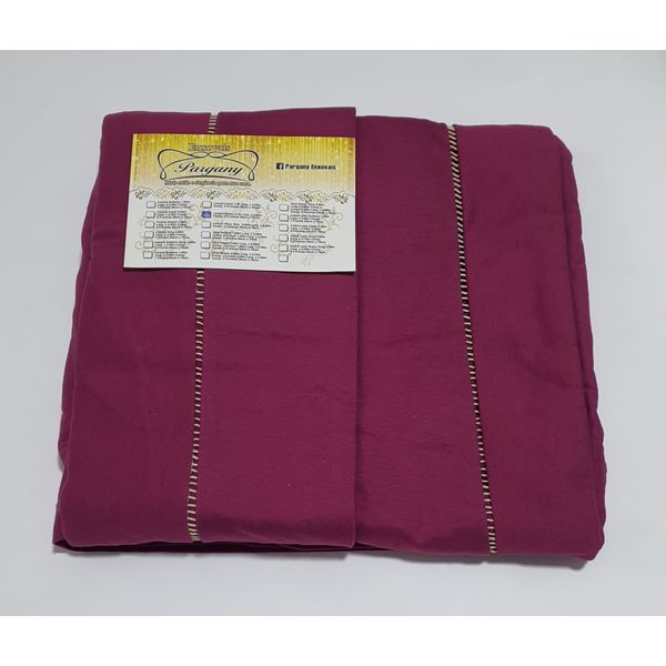 Lençol Malha Queen Liso Açai elástico com 2 Fronhas