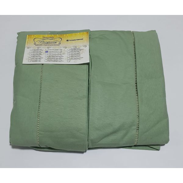 Lençol Malha Queen Liso V erde Seco elástico com 2 Fronhas 