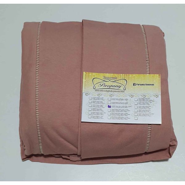 Lençol Malha Super King Liso Rosa Seco com 2 fronhas