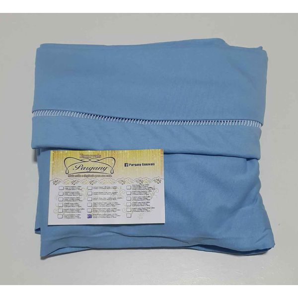 Lençol malha Solteiro Liso Azul bb com 1 Fronha 