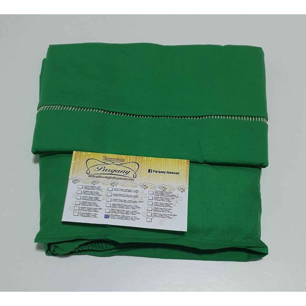Lençol malha Solteiro Liso Verde Folha com 1 Fronha