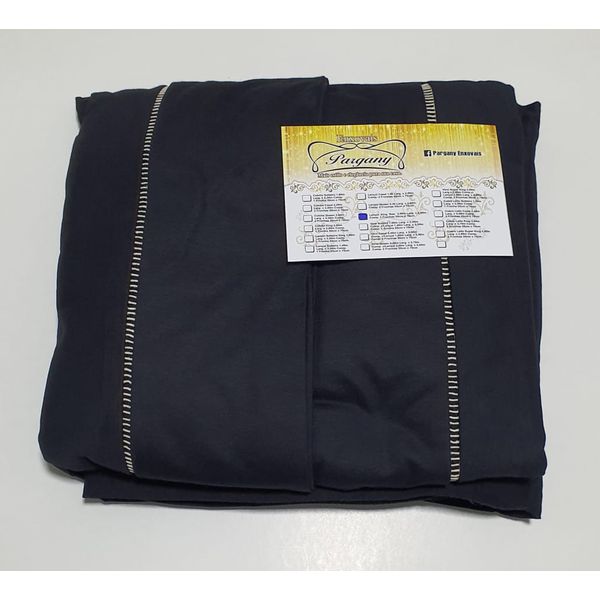 Lençol Malha Queen Liso Preto elástico com 2 Fronhas Copia Copia