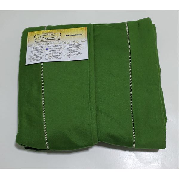 Lençol Malha Queen Liso Verde Folha elástico com 2 Fronhas 