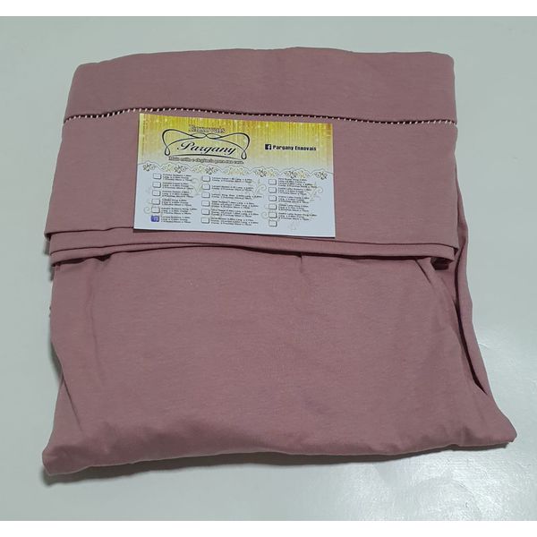 Lençol malha Solteiro Liso Rosa Seco com 1 Fronha 