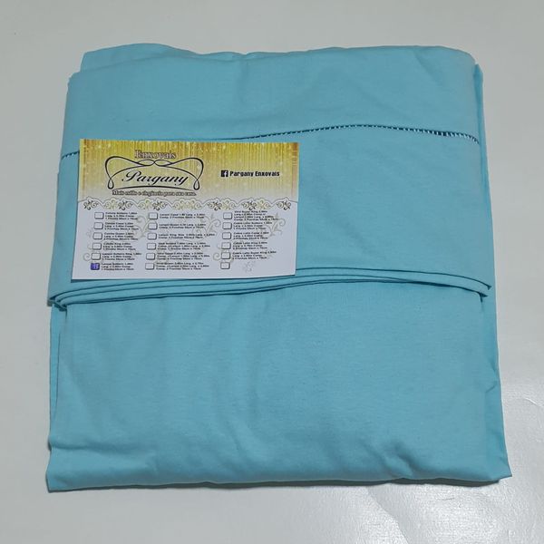 Lençol malha Solteiro Liso Azul Celeste com 1 Fronha 
