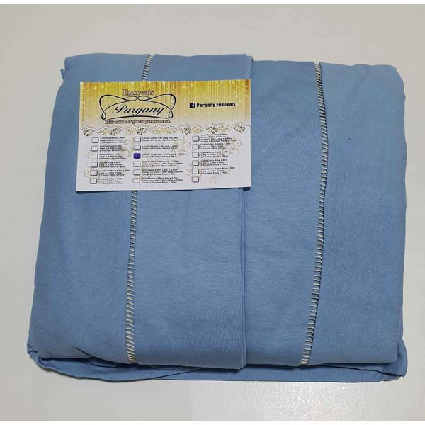 Lençol Malha Super King Liso Azul BB com 2 fronhas