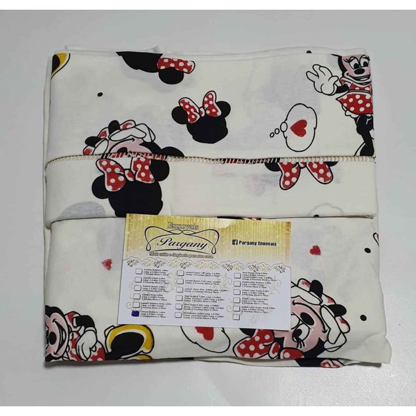 Lençol malha Solteiro Estampado Minie com fundo marfim com 1 Fronha 