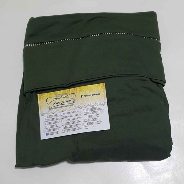 Lençol malha Solteiro Liso Verde Militar com 1 Fronha 