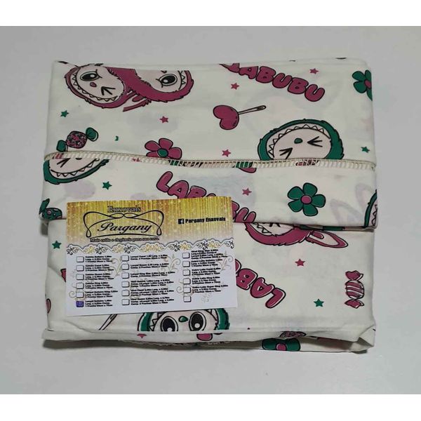 Lençol malha Solteiro Estampado Labubu com 1 Fronha 