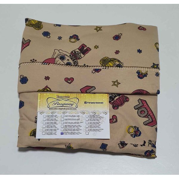 Lençol malha Solteiro Estampado LOL com fundo Areia com 1 Fronha 