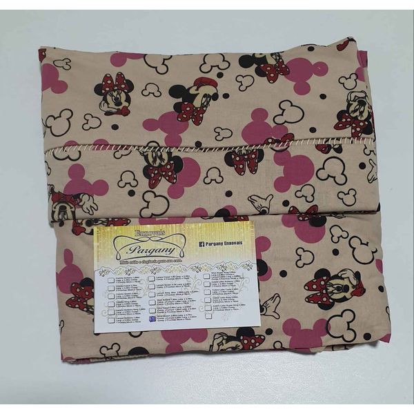 Lençol malha Solteiro Estampado Minie com fundo Areia com 1 Fronha 