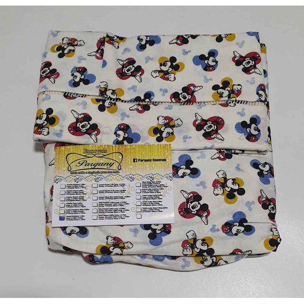 Lençol malha Solteiro Estampado Mickey fundo Marfim com 1 Fronha 