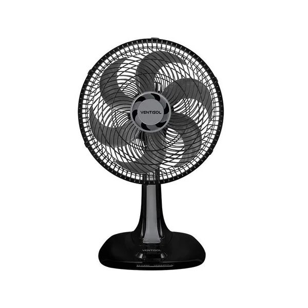  Ventilador de Mesa Oscilante Ventisol 6 Pás Turbo 30cm Preto 127V